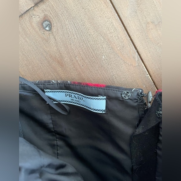 Prada red floral crepe cady midi dress in red - Picture 12 of 14